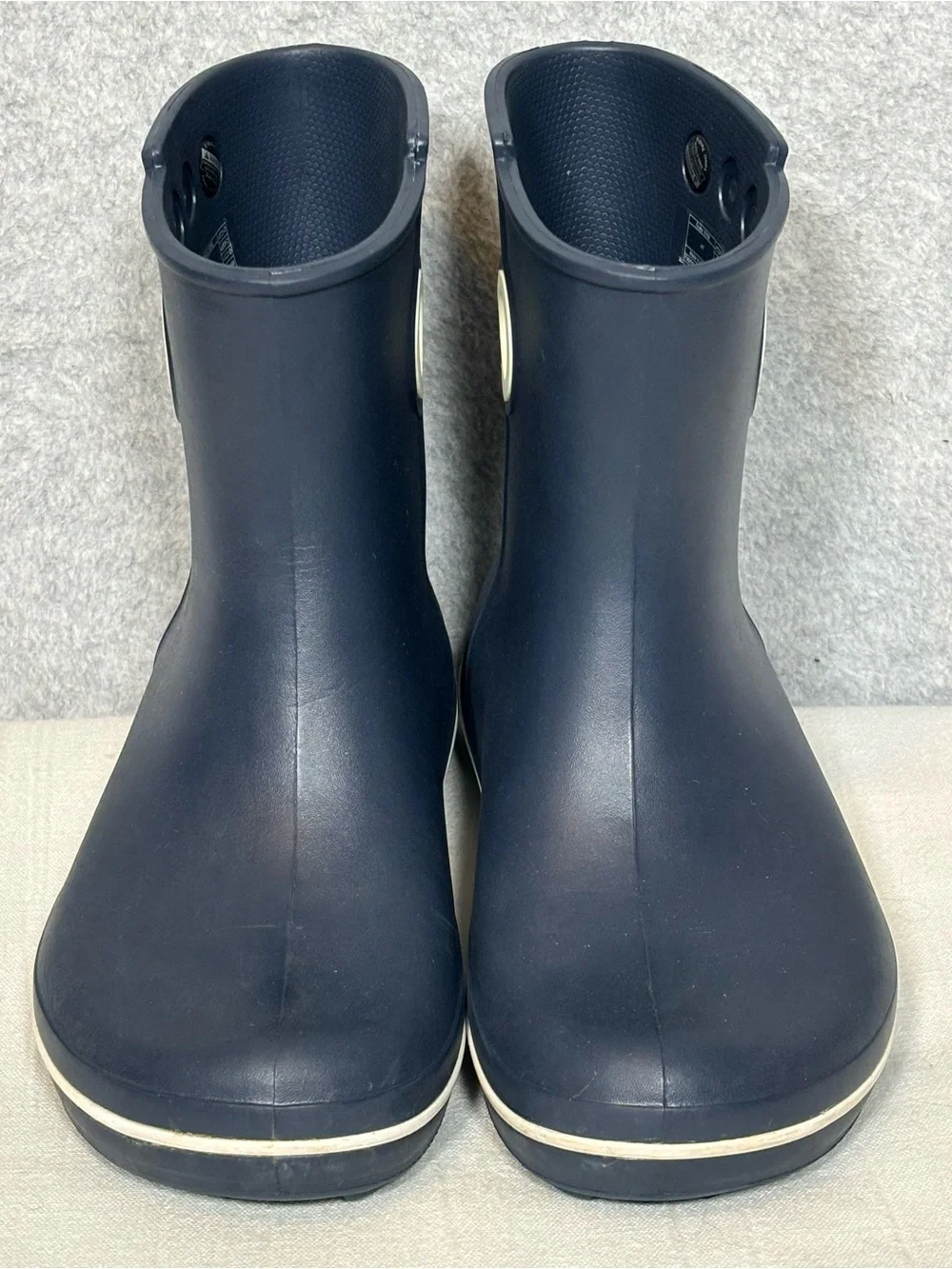 Crocs Jaunt Shorty Waterproof Ankle Rain Boots-Navy Blue-Women Size 7